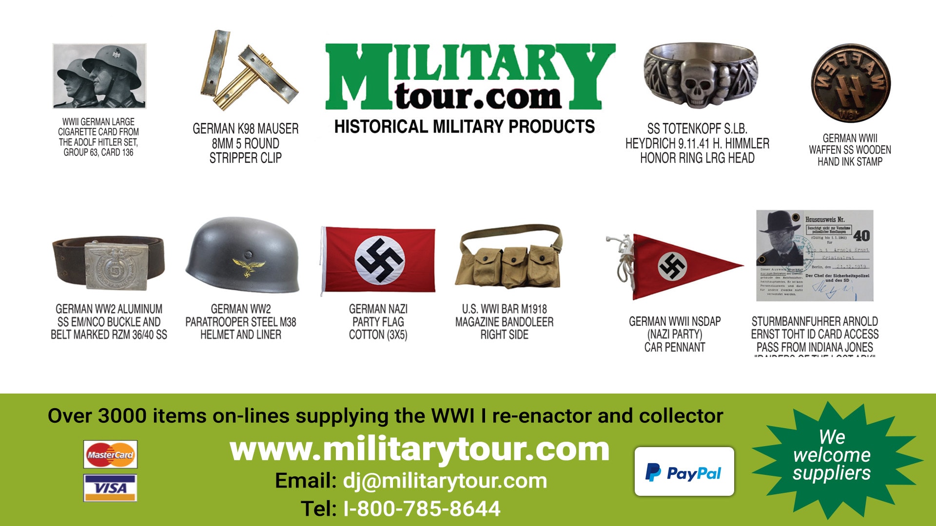 Shop Militarytour.com for WW2 German, American, British, Canadian Uniforms, Helmets.