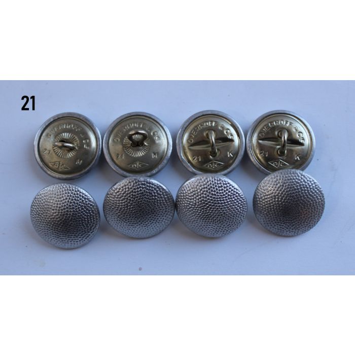 GERMAN WW2 SILVER PEBBLED TUNIC BUTTONS 19mm & GREAT COAT BUTTONS 21mm