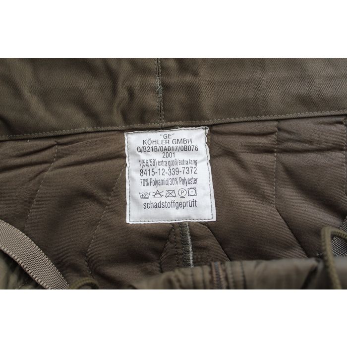 ORIGINAL GERMAN ARMY QUILTED THERMAL PANT LINER / TROUSERS - WARSTUFF.COM