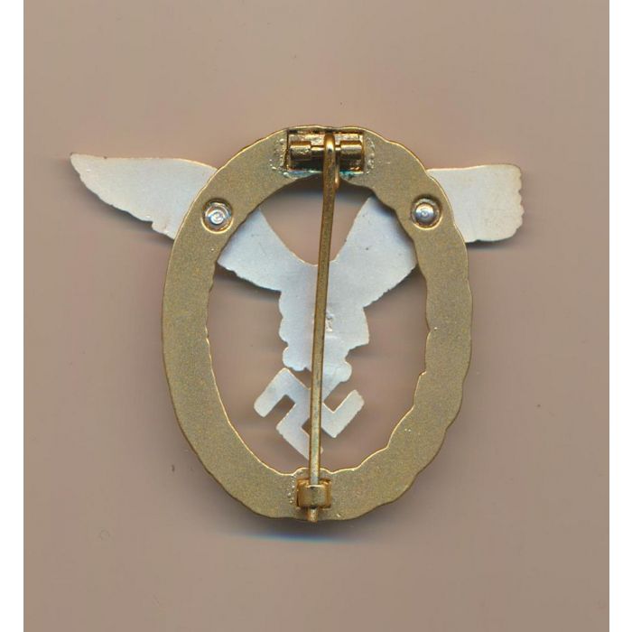 GERMAN WW2 COMBINED PILOTS AND OBSERVERS WREATH Gold W/ Silver Eagle - Image 2