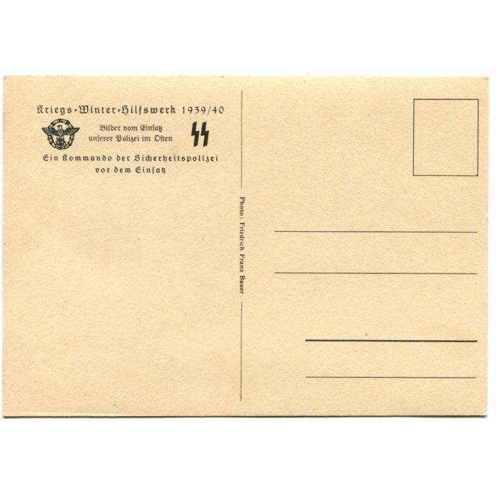 SS POST CARD POLICE IN POLAND"A SECURITY POLICE GROUP BEFORE AN ACTION" - Image 2