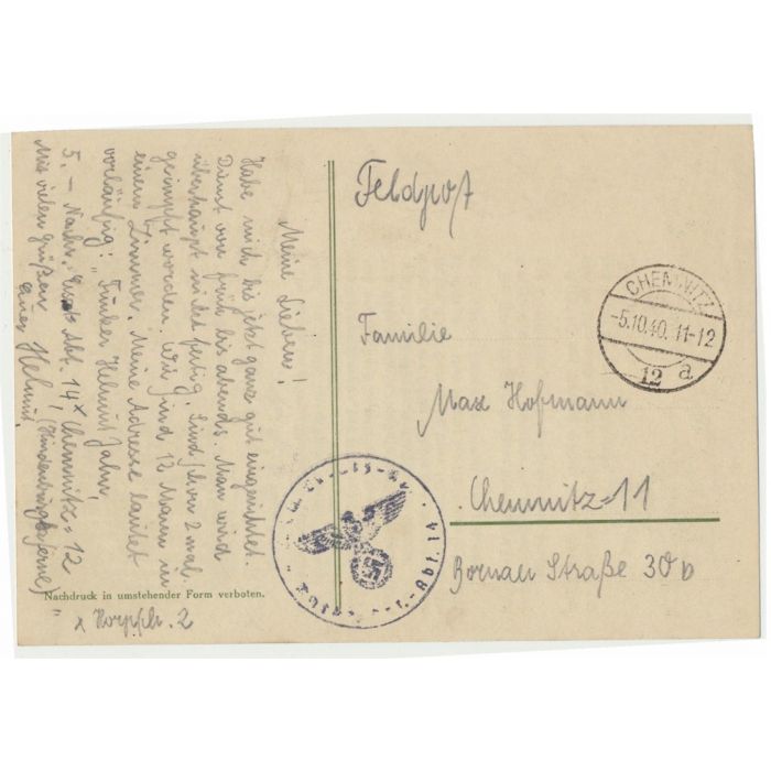 GERMAN FOLK LORE POSTCARDS FROM WW11 WITH WRITTEN LETTERS TO BACK HOME - Image 2