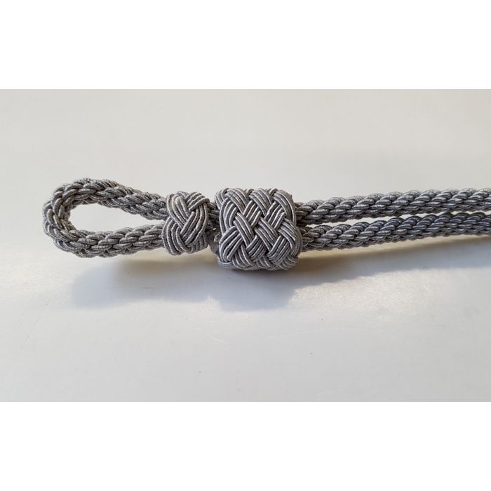 GERMAN OFFICER'S VISOR CAP CHIN STRAP CORD - SILVER - Image 2