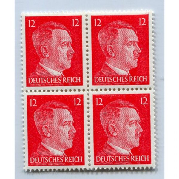 GERMAN WWII HITLER HEAD STAMP OF 4 STAMPS 12 RPF VALUE