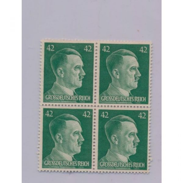 GERMAN WWII HITLER HEAD STAMP OF 4 STAMPS 42 RPF VALUE