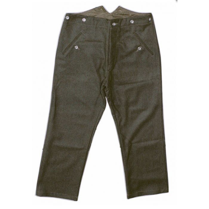 GERMAN M37 TROUSERS - FIELD-GREEN WOOL - WARSTUFF.COM