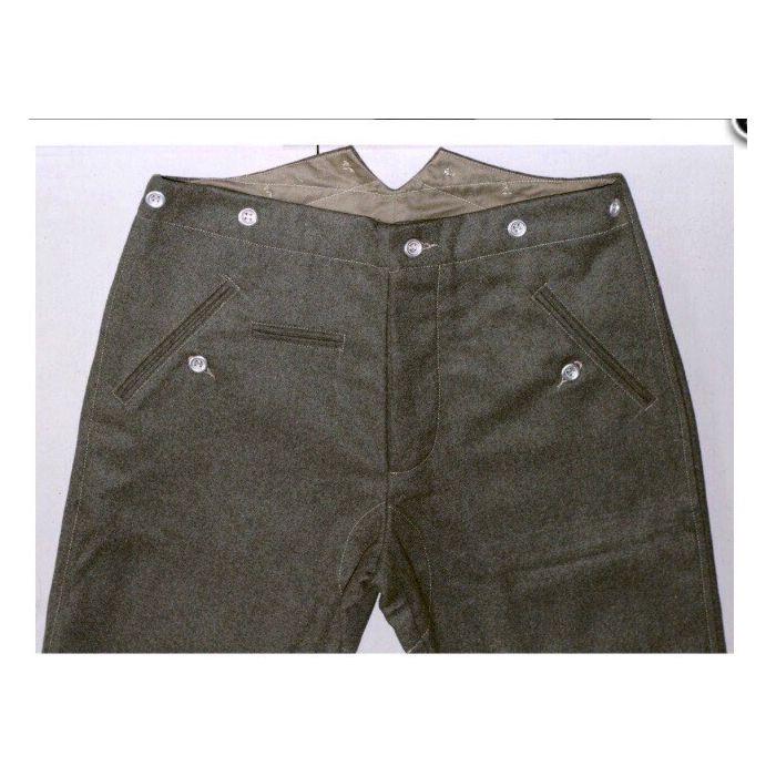 GERMAN M37 TROUSERS - FIELD-GREEN WOOL - Image 3