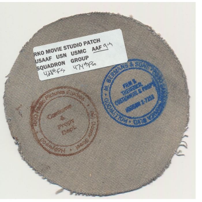 RKO MOVIE STUDIO PATCH USMC 9TH AAF, 474TH FG, 428TH B.S. PATCH - Image 2