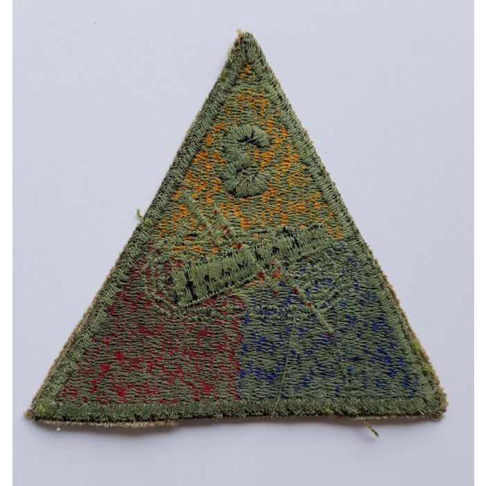 US WW2 ARMY 3rd ARMORED DIVISION PATCH GREEN BACK - Image 2