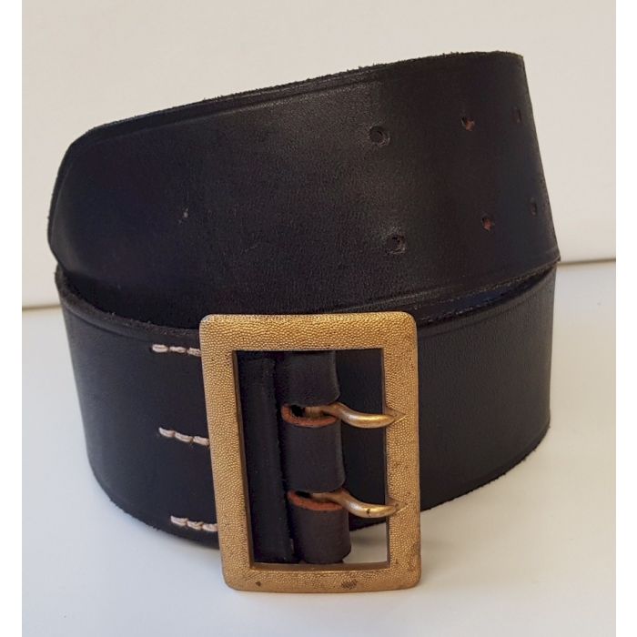 GERMAN SS GENERALS OR ARMY BLACK BELT WITH ORIGINAL GOLD BUCKLE - Image 2