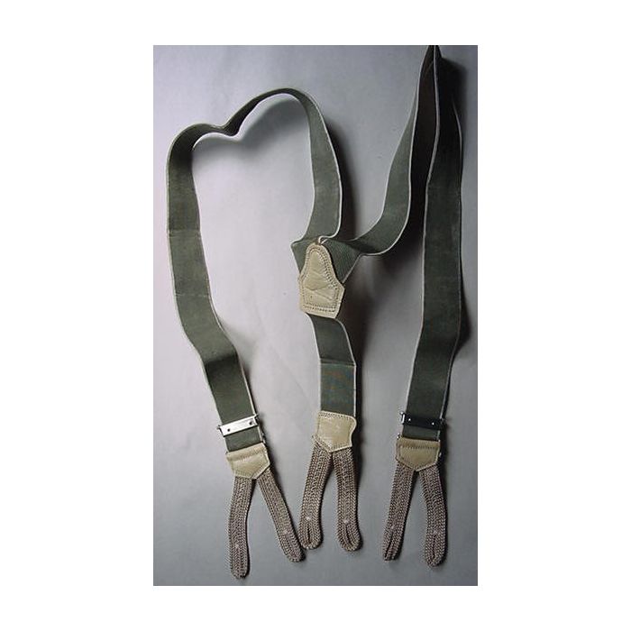 GERMAN UNIFORM PANT SUSPENDERS WITH BRAIDED CORD ENDS - Image 2