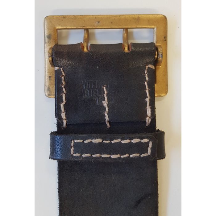 GERMAN SS GENERALS OR ARMY BLACK BELT WITH ORIGINAL GOLD BUCKLE - Image 3