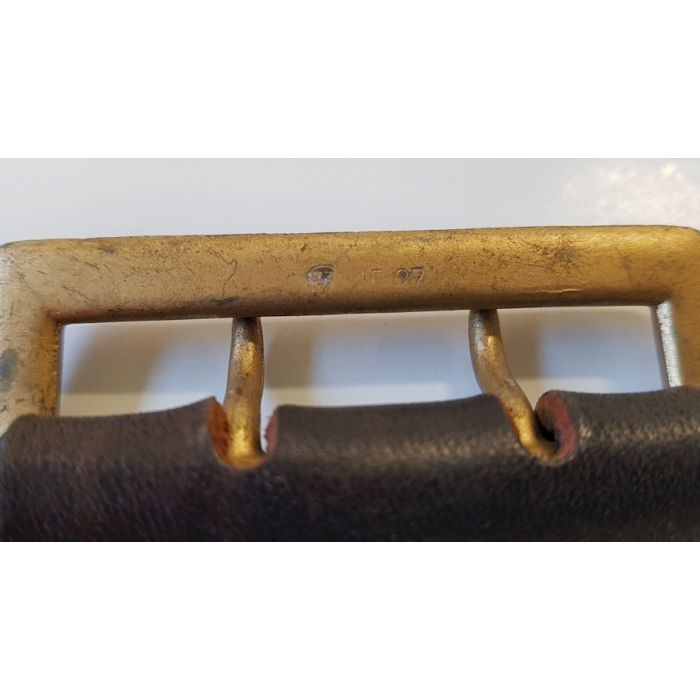 GERMAN SS GENERALS OR ARMY BLACK BELT WITH ORIGINAL GOLD BUCKLE - Image 5