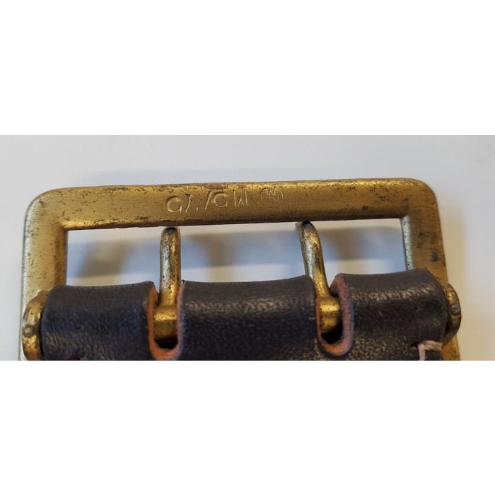 GERMAN SS GENERALS OR ARMY BLACK BELT WITH ORIGINAL GOLD BUCKLE - Image 4