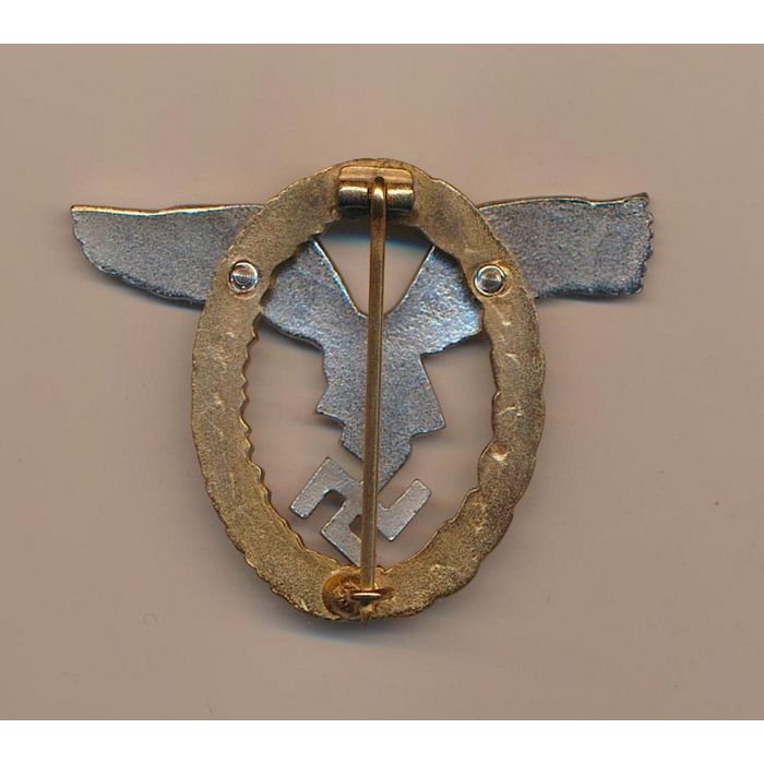 GERMAN ANTIQUE COMBINED PILOTS AND OBSERVERS WREATH Gold w/ Silver Eagle - Image 2