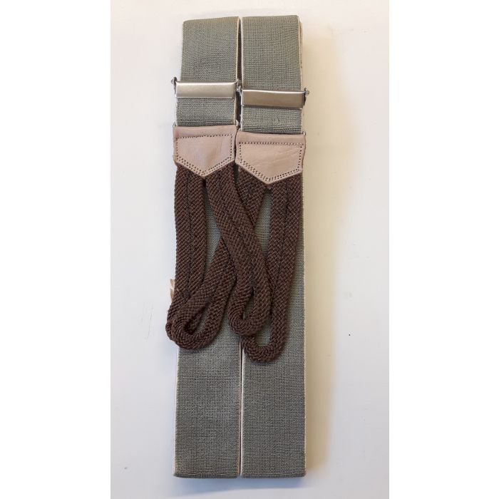 GERMAN UNIFORM PANT SUSPENDERS WITH BRAIDED CORD ENDS - Image 3