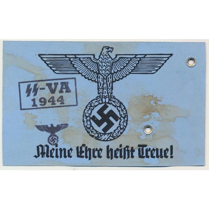 SS AUSWEIS SS STURMMANN FRANZ AKOWER 8./SS PZ GREN RGT 26 HITLERJUGEND DOCUMENT - Image 2