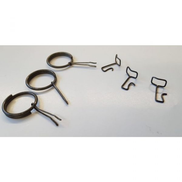 US WW2 PINEAPPLE GRENADE RINGS WITH PIN AND SAFETY CLIPS. LOT OF 3 OF