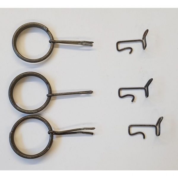 US WW2 PINEAPPLE GRENADE RINGS WITH PIN AND SAFETY CLIPS. LOT OF 3 OF