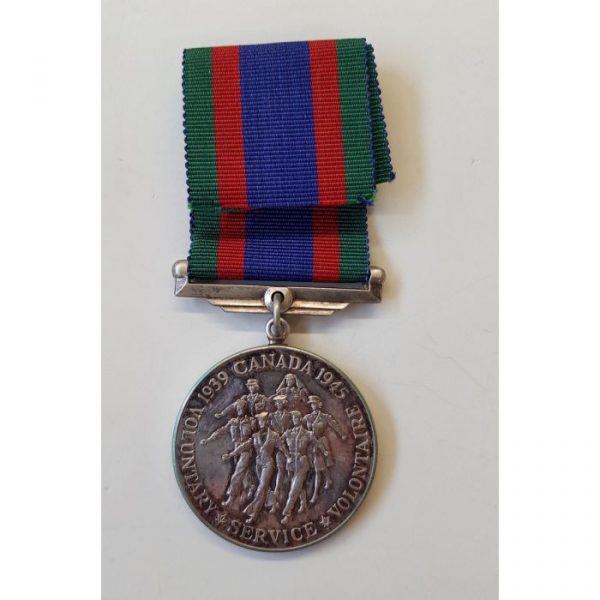 1939-1945 CANADIAN WW2 VOLUNTEER SERVICE SILVER WAR MEDAL WITH CLASP ...