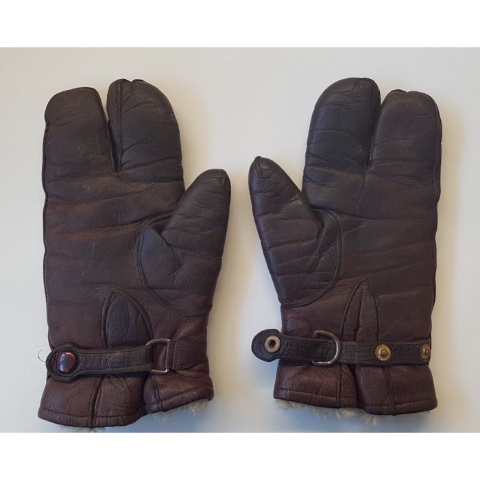 GERMAN WW2 LUFTWAFFE FLIEGERHANDSCHUHE LEDER - LEATHER PILOT GLOVES - Image 5