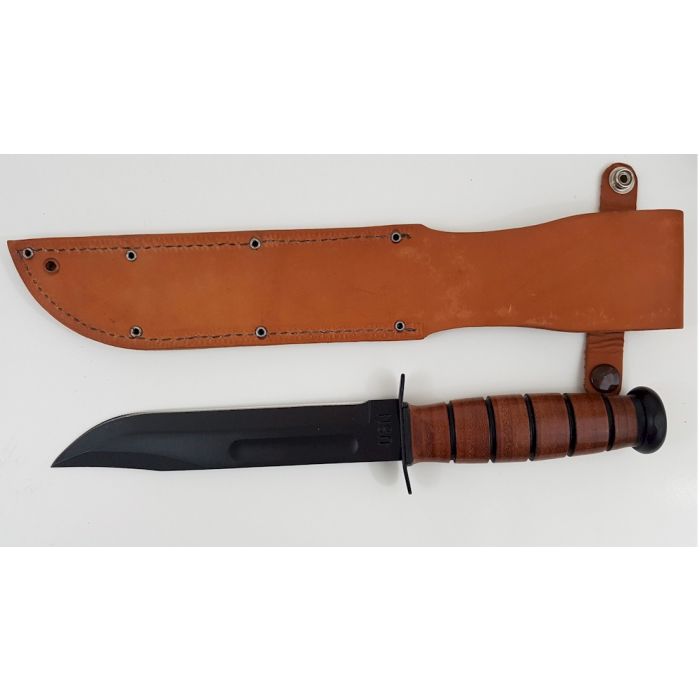 KA-BAR USMC NAVY PEARL HARBOR COMMEMORATIVE FIGHTING KNIFE AND LEATHER SHEATH - Image 6
