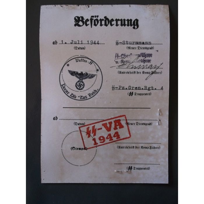 SS AUSWEIS GRENADIER MAX FABER RGT DER FUHRER SS DIVISION DAS REICH - Image 3