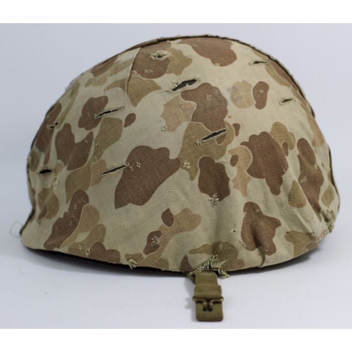 US WW2 M1 HELMET WITH ST CLAIR LINER AND SECOND PATTERN US MARINES COVER ORIGINAL - Image 3
