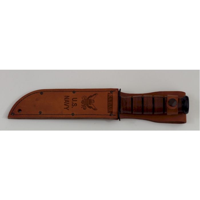 KA-BAR USMC NAVY PEARL HARBOR COMMEMORATIVE FIGHTING KNIFE AND LEATHER SHEATH - Image 5