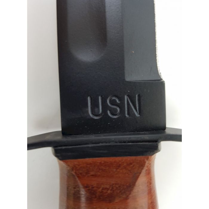 KA-BAR USMC NAVY PEARL HARBOR COMMEMORATIVE FIGHTING KNIFE AND LEATHER SHEATH - Image 3