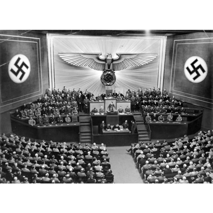 GERMAN REICHSTAG GOLD METAL WALL EAGLE - Image 3