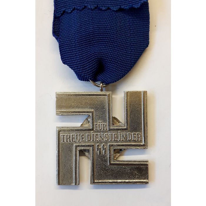 GERMAN SS LONG SERVICE AWARD With Ribbon & Metal 12 years - Silver - Image 2
