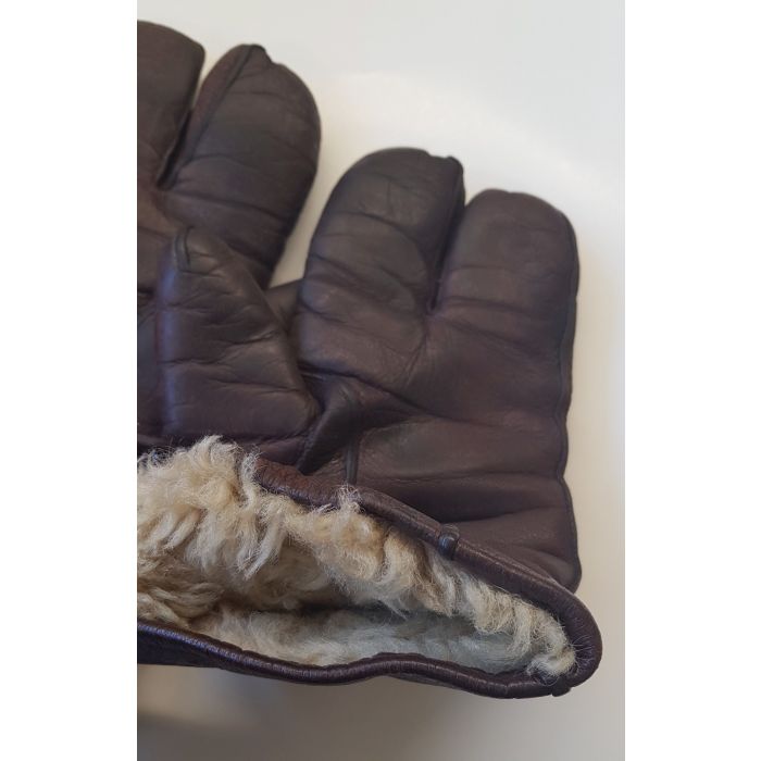 GERMAN WW2 LUFTWAFFE FLIEGERHANDSCHUHE LEDER - LEATHER PILOT GLOVES - Image 3
