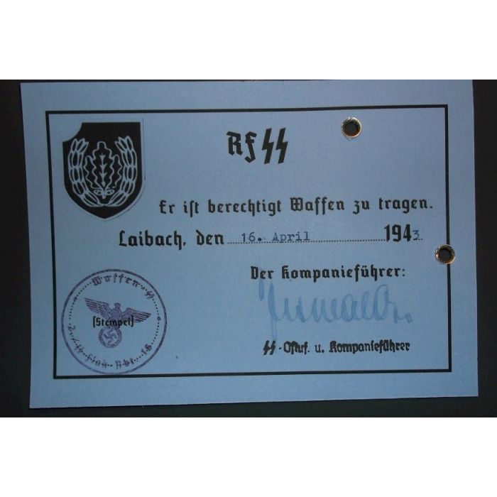 SS AUSWEIS GRENADIER MANFRED HARTMANN 2./SS FLAK ABTEILUNG 16 DIVISION REICHSFUHRER SS - Image 2