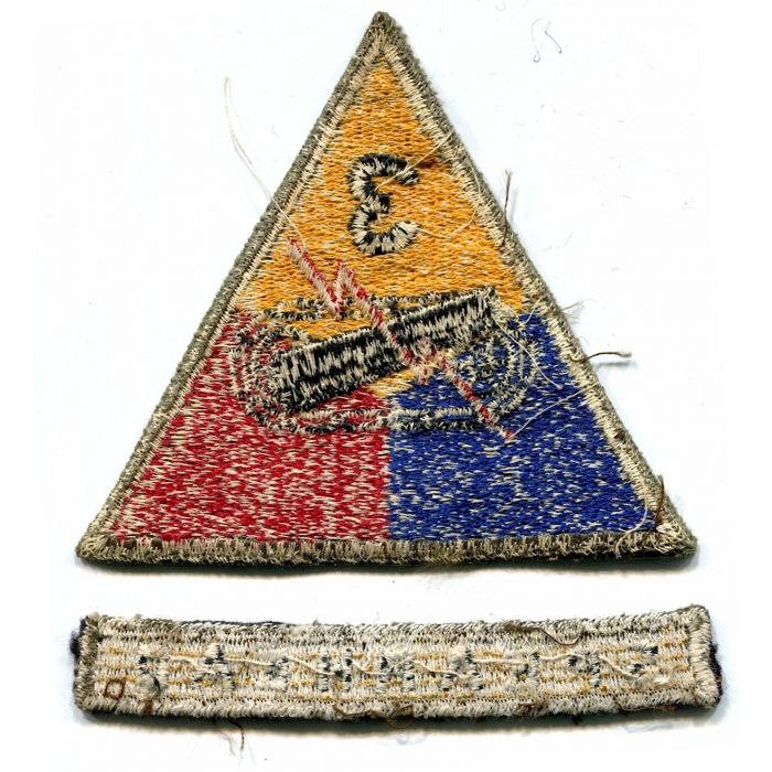 US 3RD ARMOURED DIVISION PATCH WITH SPEARHEAD TAB ORIGINAL - Image 2
