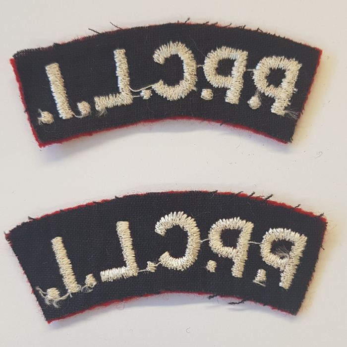 CANADIAN WW2 CLOTH SHOULDER FLASH P.P.C.L.I. PRINCESS PATRICIA’S CANADIAN LIGHT INFANTRY - Image 2